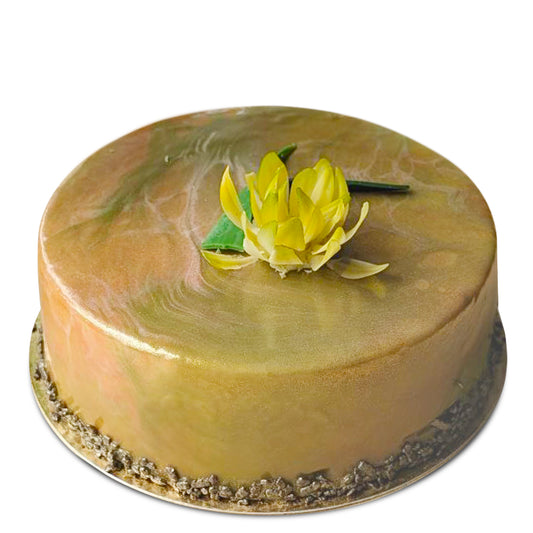 Eistorte mit Schoko-Blume, gold, 1 kg