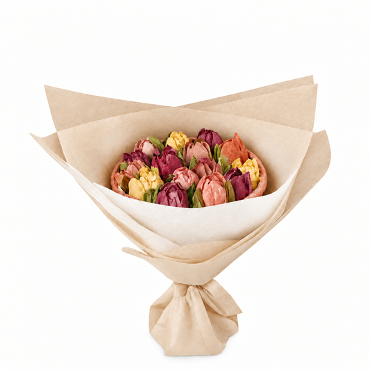 Marshmallow-Blumenstrauß in Herbstfarben