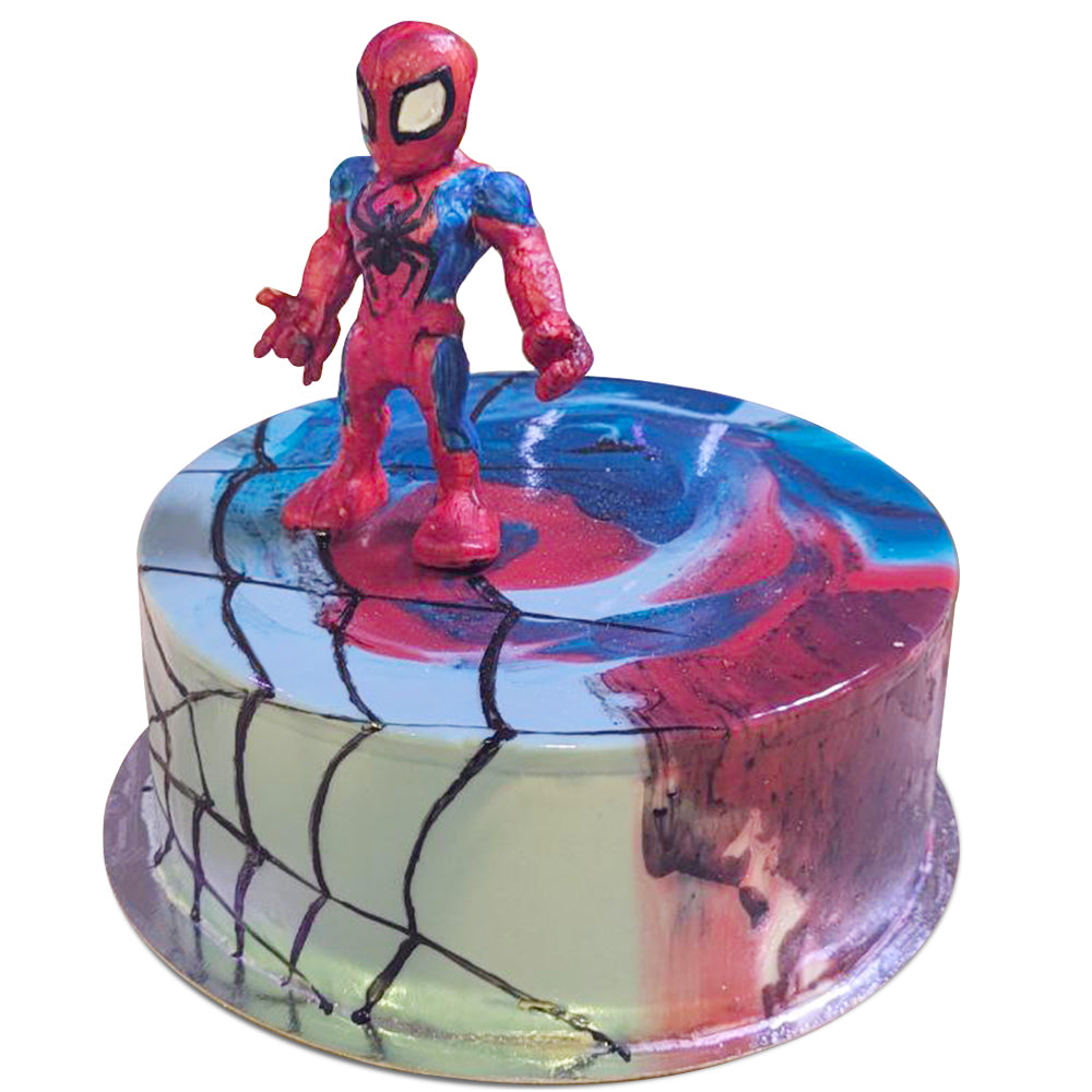 Kindertorte aus Eis mit Spiderman-Motiv