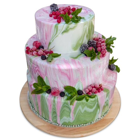 Bunte Hochzeitstorte aus Eis