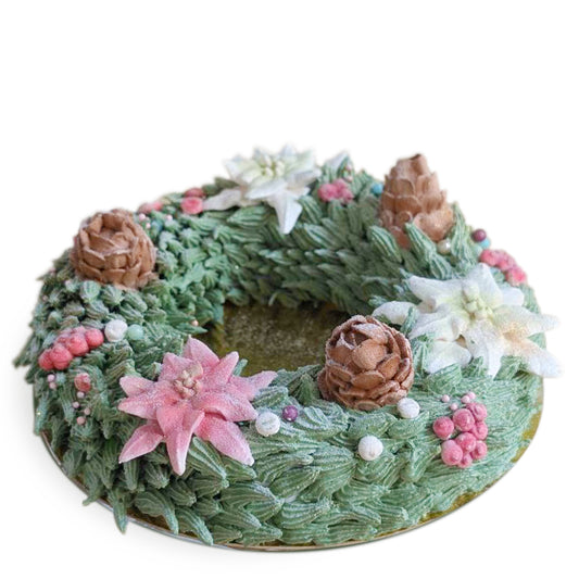 Essbarer Marshmallow-Weihnachtskranz, ⌀ 16cm