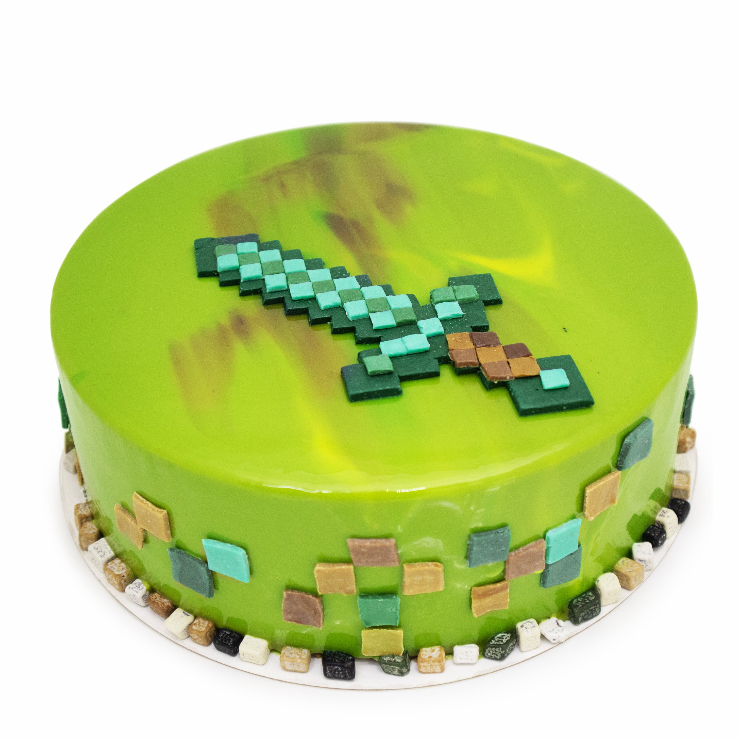 Einzigartige Minecraft-Eistorte mit dekorativen Schoko-Elementen – B ... Einzigartige Minecraft-Eistorte mit dekorativen Schoko-Elementen – B ...